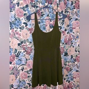 Simple green A-Line dress
